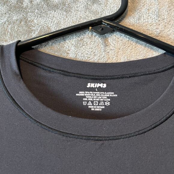 SKIMS Fits Everybody Crew Neck Long Sleeve Dress Size Large‎ Dark Gray - Picture 5 of 5